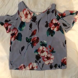 Cold shoulder floral top